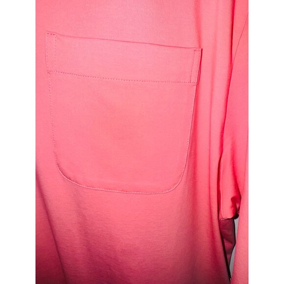 FootJoy Lisle Weather Print Self Collar Polo Pink Peach Golf Shirt Casual Top - Picture 6 of 8